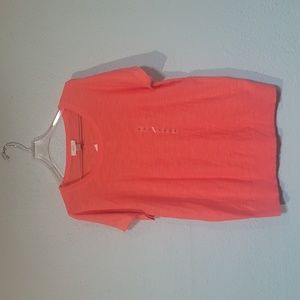 Ann Taylor LOFT coral short sleeve top XL
